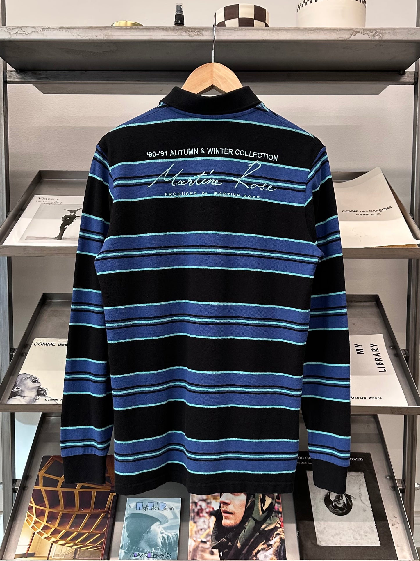 SS19 Martine Rose Striped Long Sleeve Polo