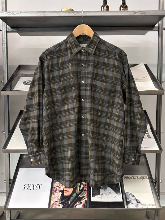 80s Comme Des Garcons Homme Wool Plaid Shirt