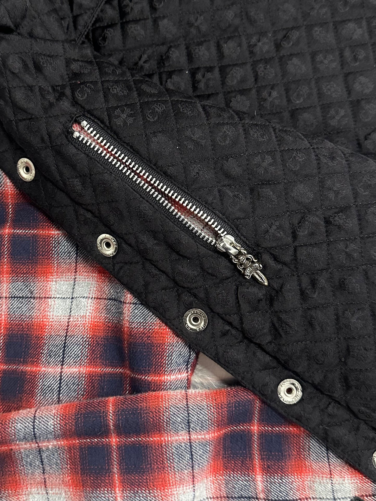 00s Chrome Hearts Quilted Flannel Shirt