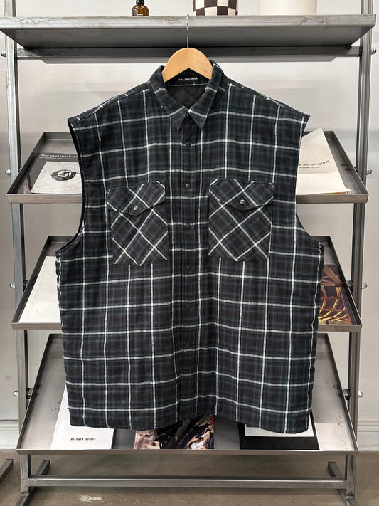 2018 Balenciaga Quilted Flannel Vest