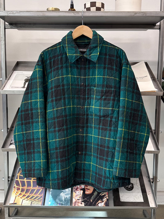 2018 Balenciaga Quilted Flannel Jacket